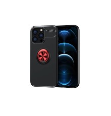 iPhone 13 Pro Kılıf Range Yüzüklü Silikon - Siyah-Kırmızı