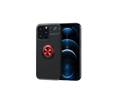 iPhone 13 Pro Kılıf Range Yüzüklü Silikon - Siyah-Kırmızı iPhone 13 Pro Kılıf Range Yüzüklü Silikon - Siyah-Kırmızı