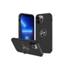 iPhone 13 Pro Kılıf Elit Yüzüklü Kapak - Siyah