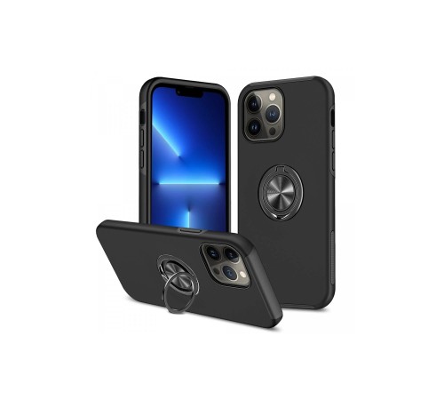 iPhone 13 Pro Kılıf Elit Yüzüklü Kapak - Siyah iPhone 13 Pro Kılıf Elit Yüzüklü Kapak - Siyah