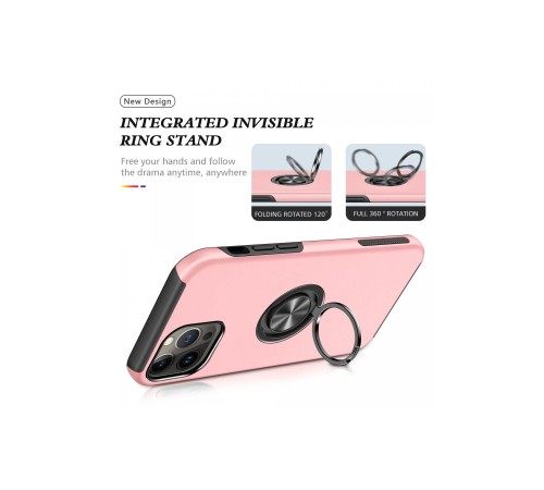 iPhone 13 Pro Kılıf Elit Yüzüklü Kapak - Pembe iPhone 13 Pro Kılıf Elit Yüzüklü Kapak - Pembe