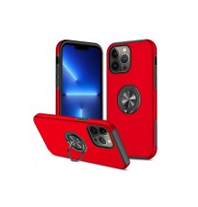 iPhone 13 Pro Kılıf Elit Yüzüklü Kapak - Kırmızı