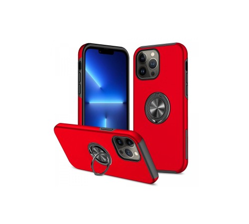 iPhone 13 Pro Kılıf Elit Yüzüklü Kapak - Kırmızı iPhone 13 Pro Kılıf Elit Yüzüklü Kapak - Kırmızı