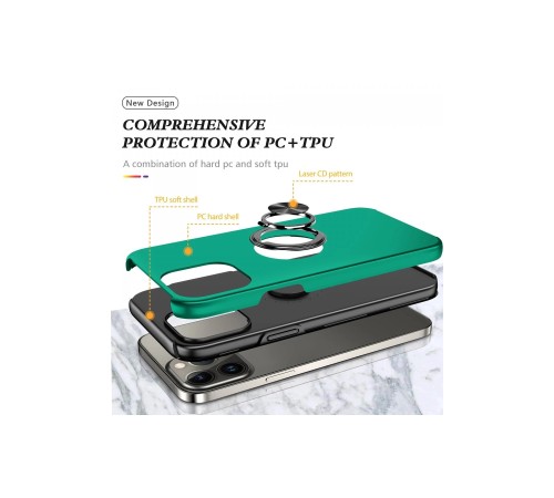 iPhone 13 Pro Kılıf Elit Yüzüklü Kapak - Yeşil iPhone 13 Pro Kılıf Elit Yüzüklü Kapak - Yeşil