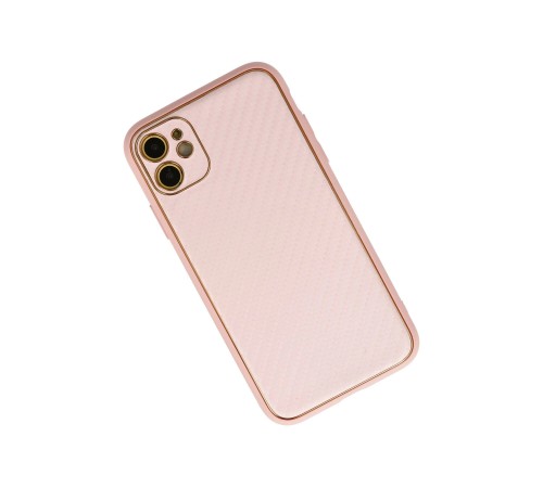iPhone 12 Kılıf Coco Karbon Silikon - Pembe iPhone 12 Kılıf Coco Karbon Silikon - Pembe