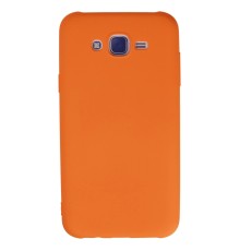 Samsung Galaxy J7 Kılıf Nano içi Kadife Silikon - Turuncu