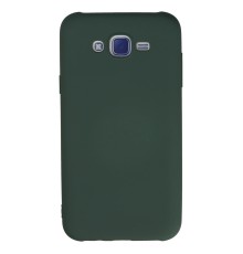 Samsung Galaxy J7 Kılıf Nano içi Kadife Silikon - Koyu Yeşil