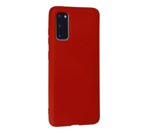 Samsung Galaxy S20 Kılıf Nano içi Kadife Silikon - Kırmızı