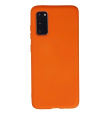 Samsung Galaxy S20 Kılıf Nano içi Kadife Silikon - Turuncu