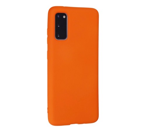 Samsung Galaxy S20 Kılıf Nano içi Kadife Silikon - Turuncu
