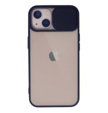 iPhone 13 Kılıf Palm Buzlu Kamera Sürgülü Silikon - Lacivert