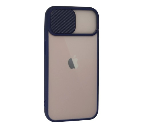 iPhone 13 Kılıf Palm Buzlu Kamera Sürgülü Silikon - Lacivert iPhone 13 Kılıf Palm Buzlu Kamera Sürgülü Silikon - Lacivert