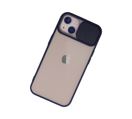 iPhone 13 Kılıf Palm Buzlu Kamera Sürgülü Silikon - Lacivert iPhone 13 Kılıf Palm Buzlu Kamera Sürgülü Silikon - Lacivert