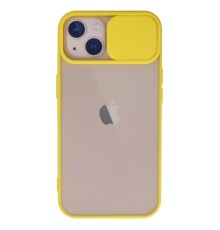 iPhone 13 Kılıf Palm Buzlu Kamera Sürgülü Silikon - Sarı