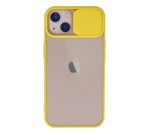 iPhone 13 Kılıf Palm Buzlu Kamera Sürgülü Silikon - Sarı iPhone 13 Kılıf Palm Buzlu Kamera Sürgülü Silikon - Sarı