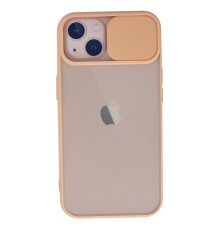 iPhone 13 Kılıf Palm Buzlu Kamera Sürgülü Silikon - Pembe