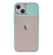 iPhone 13 Kılıf Palm Buzlu Kamera Sürgülü Silikon - Turkuaz