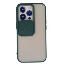 iPhone 13 Pro Kılıf Palm Buzlu Kamera Sürgülü Silikon - Yeşil