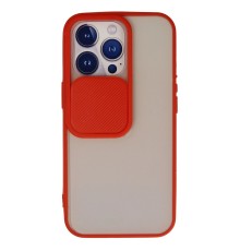 iPhone 13 Pro Kılıf Palm Buzlu Kamera Sürgülü Silikon - Kırmızı