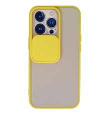 iPhone 13 Pro Kılıf Palm Buzlu Kamera Sürgülü Silikon - Sarı