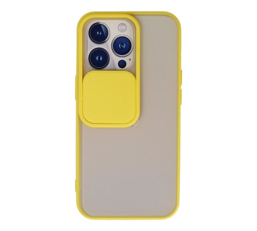 iPhone 13 Pro Kılıf Palm Buzlu Kamera Sürgülü Silikon - Sarı iPhone 13 Pro Kılıf Palm Buzlu Kamera Sürgülü Silikon - Sarı