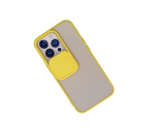 iPhone 13 Pro Kılıf Palm Buzlu Kamera Sürgülü Silikon - Sarı iPhone 13 Pro Kılıf Palm Buzlu Kamera Sürgülü Silikon - Sarı
