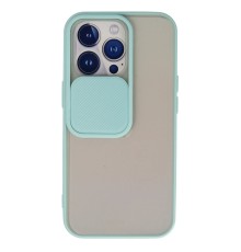 iPhone 13 Pro Kılıf Palm Buzlu Kamera Sürgülü Silikon - Turkuaz