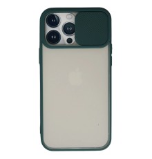iPhone 13 Pro Max Kılıf Palm Buzlu Kamera Sürgülü Silikon - Yeşil