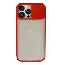 iPhone 13 Pro Max Kılıf Palm Buzlu Kamera Sürgülü Silikon - Kırmızı