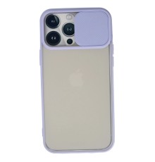 iPhone 13 Pro Max Kılıf Palm Buzlu Kamera Sürgülü Silikon - Lila