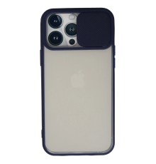 iPhone 13 Pro Max Kılıf Palm Buzlu Kamera Sürgülü Silikon - Lacivert