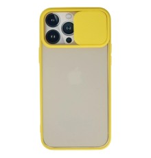 iPhone 13 Pro Max Kılıf Palm Buzlu Kamera Sürgülü Silikon - Sarı
