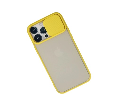 iPhone 13 Pro Max Kılıf Palm Buzlu Kamera Sürgülü Silikon - Sarı iPhone 13 Pro Max Kılıf Palm Buzlu Kamera Sürgülü Silikon - Sarı