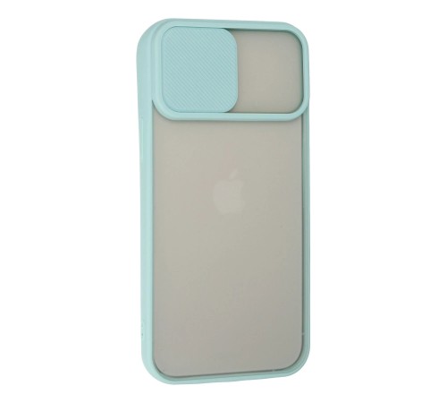 iPhone 13 Pro Max Kılıf Palm Buzlu Kamera Sürgülü Silikon - Turkuaz