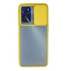 Oppo A16 Kılıf Palm Buzlu Kamera Sürgülü Silikon - Sarı
