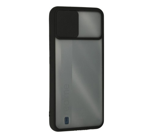 Realme C11 2021 Kılıf Palm Buzlu Kamera Sürgülü Silikon - Siyah