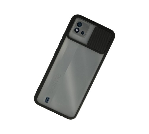 Realme C11 2021 Kılıf Palm Buzlu Kamera Sürgülü Silikon - Siyah