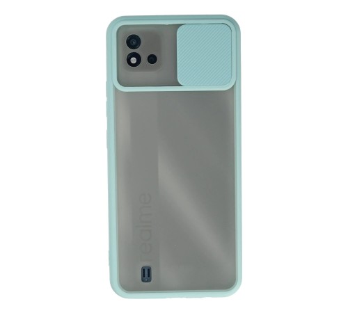 Realme C11 2021 Kılıf Palm Buzlu Kamera Sürgülü Silikon - Turkuaz
