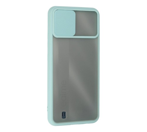 Realme C11 2021 Kılıf Palm Buzlu Kamera Sürgülü Silikon - Turkuaz