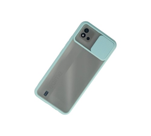 Realme C11 2021 Kılıf Palm Buzlu Kamera Sürgülü Silikon - Turkuaz