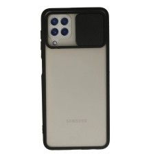 Samsung Galaxy A22 Kılıf Palm Buzlu Kamera Sürgülü Silikon - Siyah