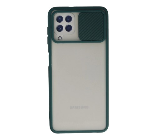 Samsung Galaxy A22 Kılıf Palm Buzlu Kamera Sürgülü Silikon - Yeşil