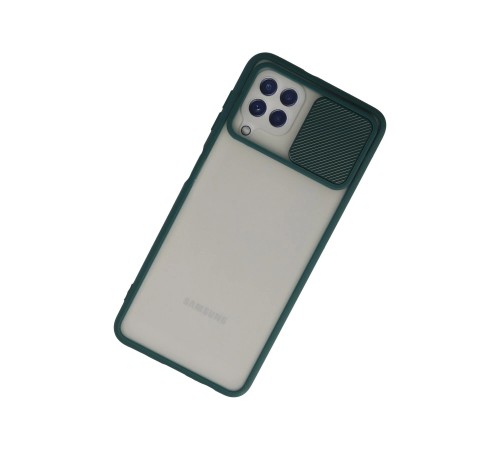 Samsung Galaxy A22 Kılıf Palm Buzlu Kamera Sürgülü Silikon - Yeşil
