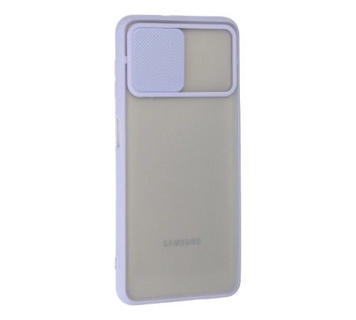 Samsung Galaxy A22 Kılıf Palm Buzlu Kamera Sürgülü Silikon - Lila