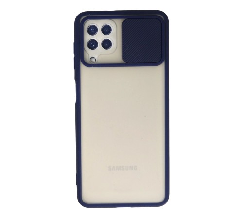 Samsung Galaxy A22 Kılıf Palm Buzlu Kamera Sürgülü Silikon - Lacivert
