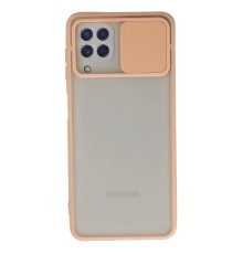 Samsung Galaxy A22 Kılıf Palm Buzlu Kamera Sürgülü Silikon - Pembe