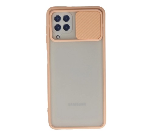 Samsung Galaxy A22 Kılıf Palm Buzlu Kamera Sürgülü Silikon - Pembe