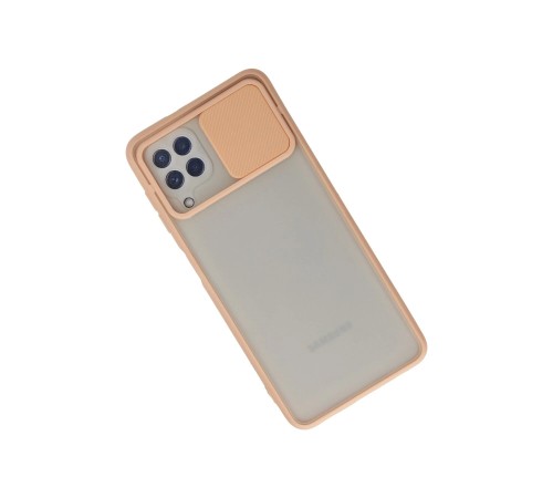 Samsung Galaxy A22 Kılıf Palm Buzlu Kamera Sürgülü Silikon - Pembe