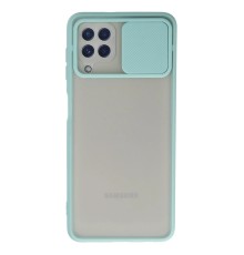 Samsung Galaxy A22 Kılıf Palm Buzlu Kamera Sürgülü Silikon - Turkuaz