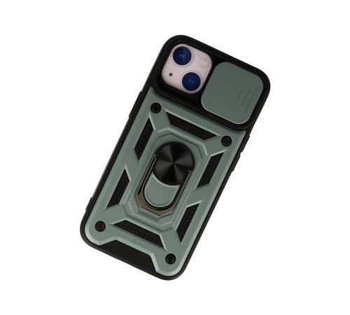 iPhone 13 Kılıf Pars Lens Yüzüklü Silikon - Yeşil